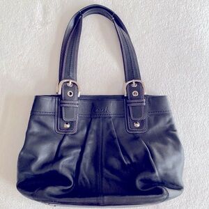 Vintage Coach Small Pebble Leather Shoulder Handbag Purse